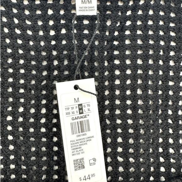 Square Neck Open Knit Sweater - Picture 2 of 4